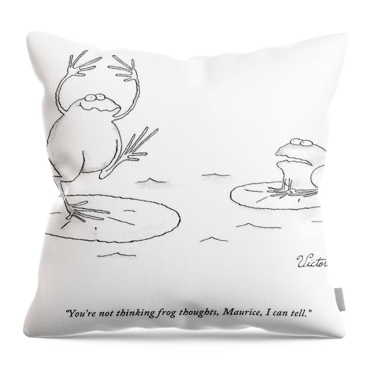 Thinking Frog Thoughts Throw Pillow