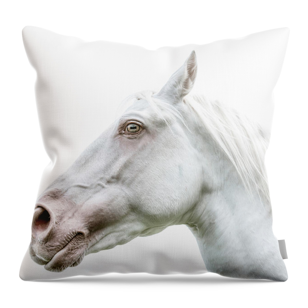 Photographs Throw Pillow featuring the photograph Thinking - Horse Art by Lisa Saint