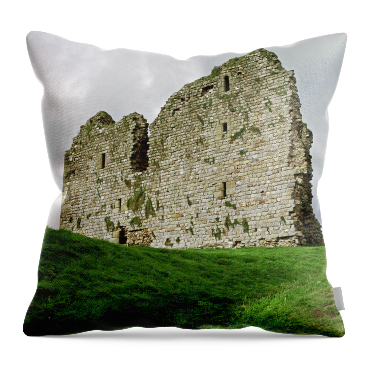 Thirlwall Castle; Castle; Ruins; Great Britain; Northumberland Throw Pillow featuring the photograph Thirlwall Castle by Tina Uihlein