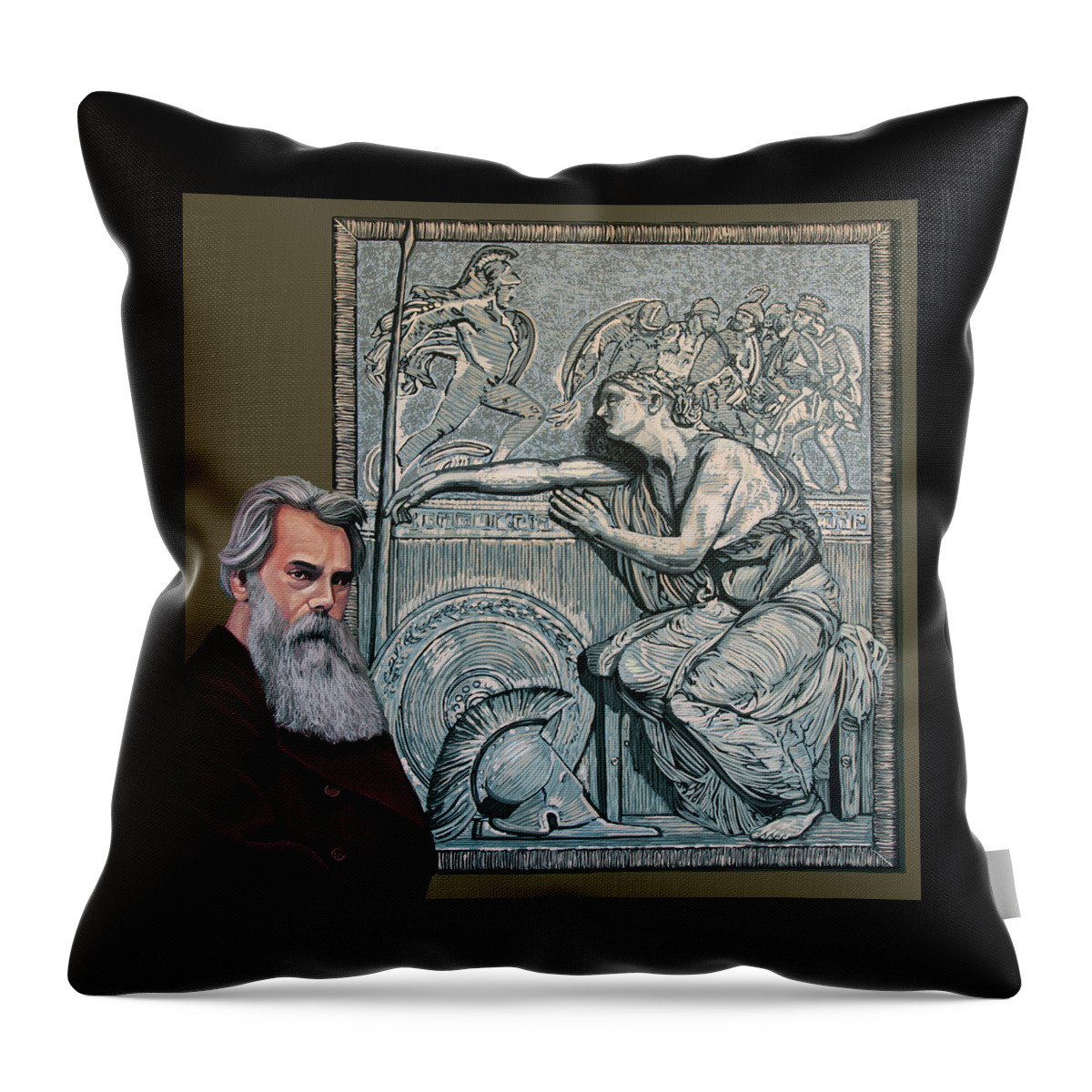 Thomas Woolner Throw Pillow featuring the painting Thomas Woolner Painting by Paul Meijering
