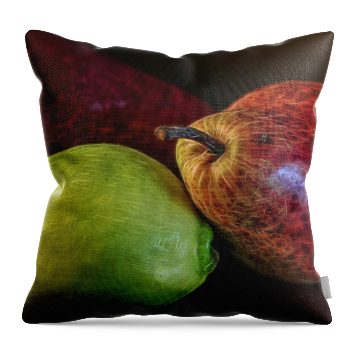 Pears Throw Pillow featuring the photograph Three different pears by Cordia Murphy