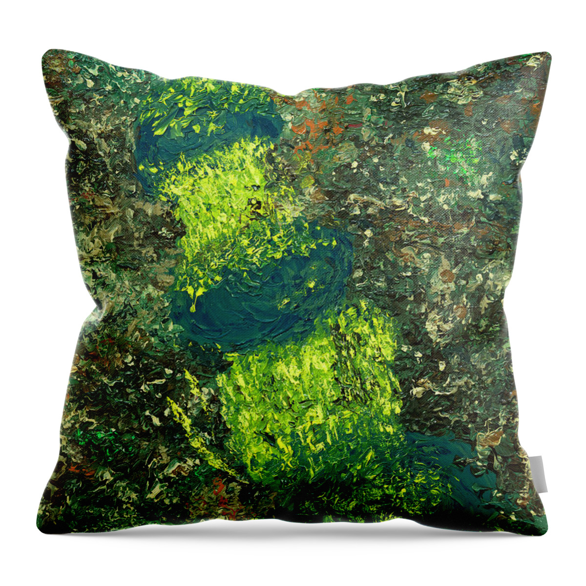 Art Throw Pillow featuring the painting Three Falls by Jay Heifetz