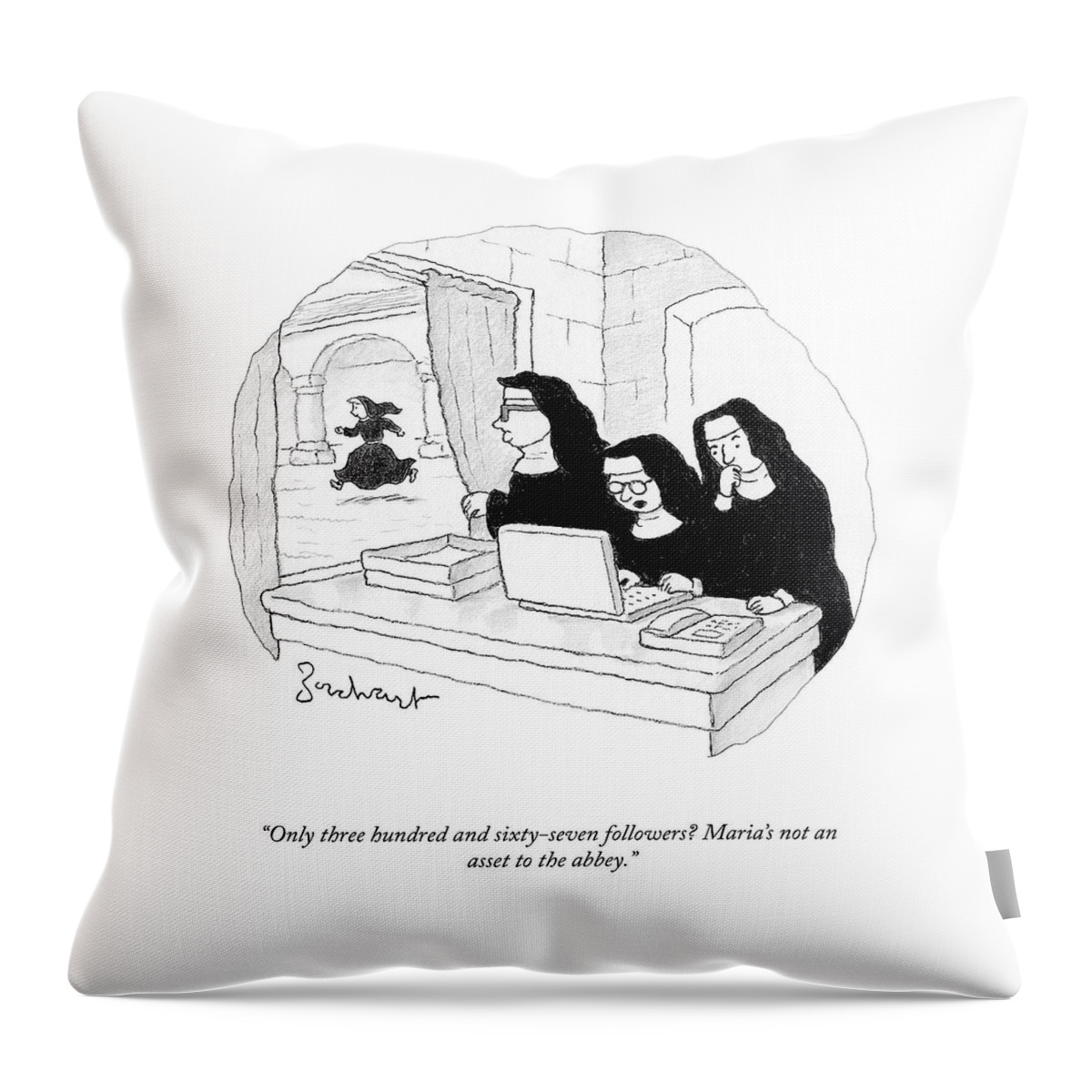 Three Hundred And Sixty Seven Followers Throw Pillow