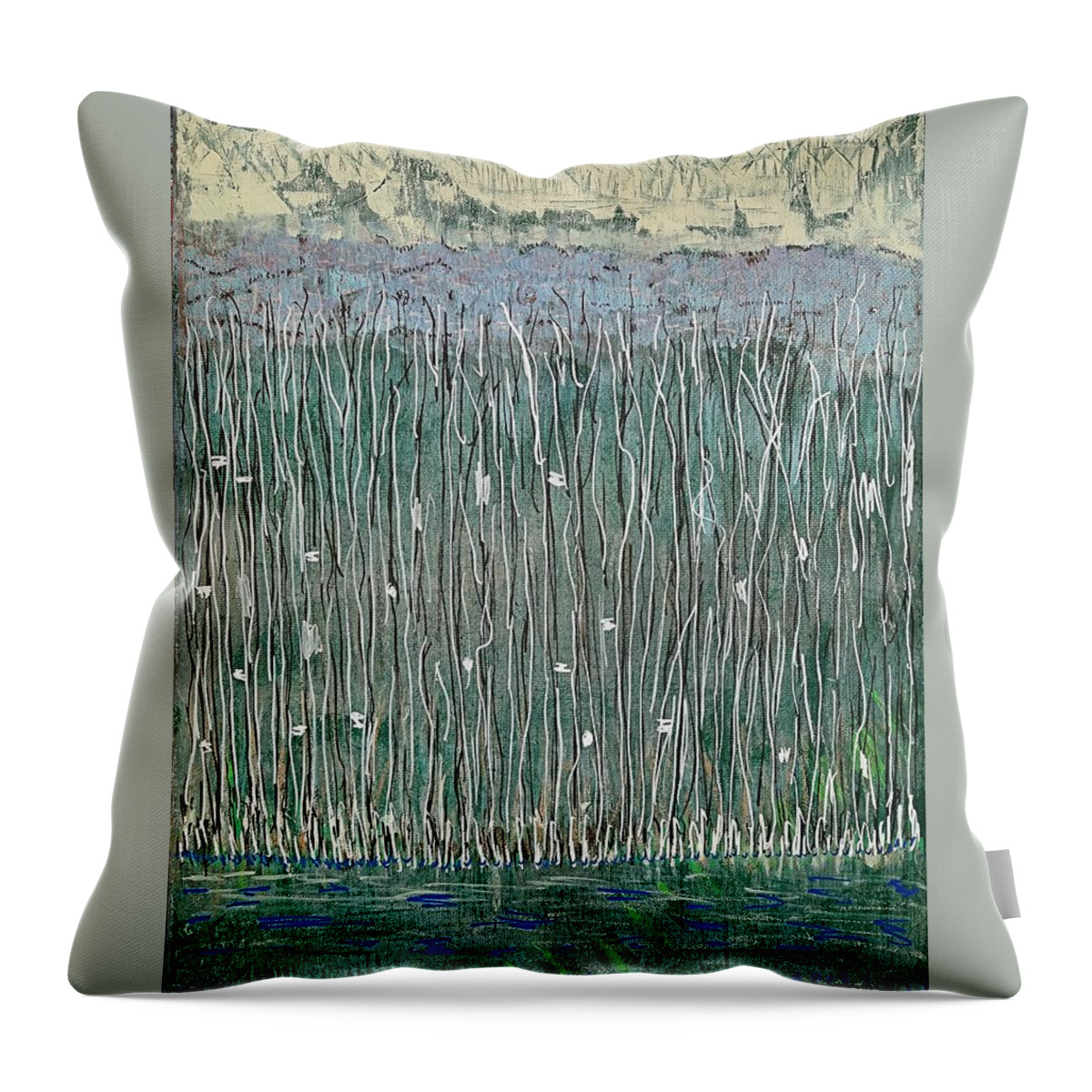 Colorado Throw Pillow featuring the painting Thru the Grasses by Pam O'Mara