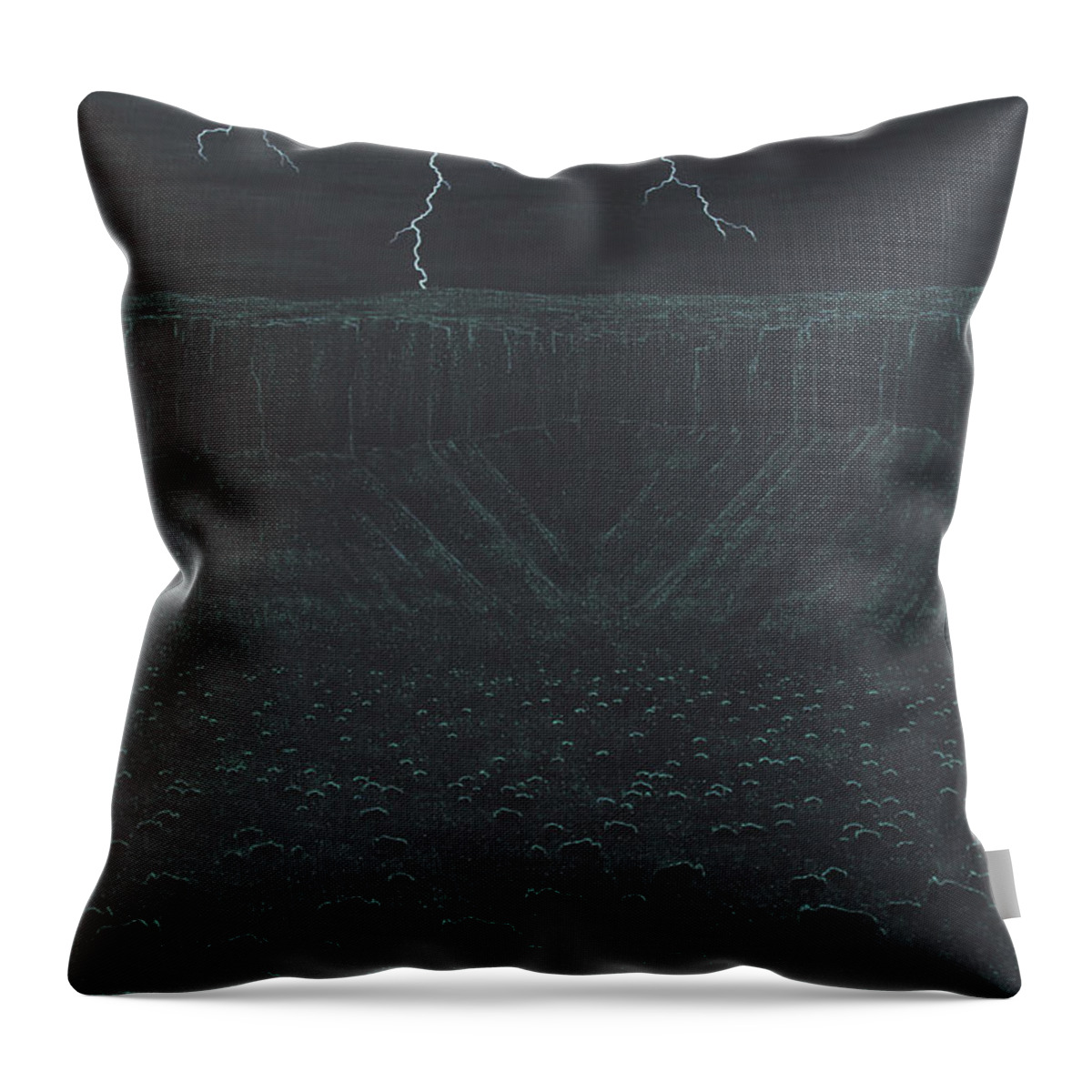 Doug Miller Throw Pillow featuring the painting Thunder Visions by Doug Miller