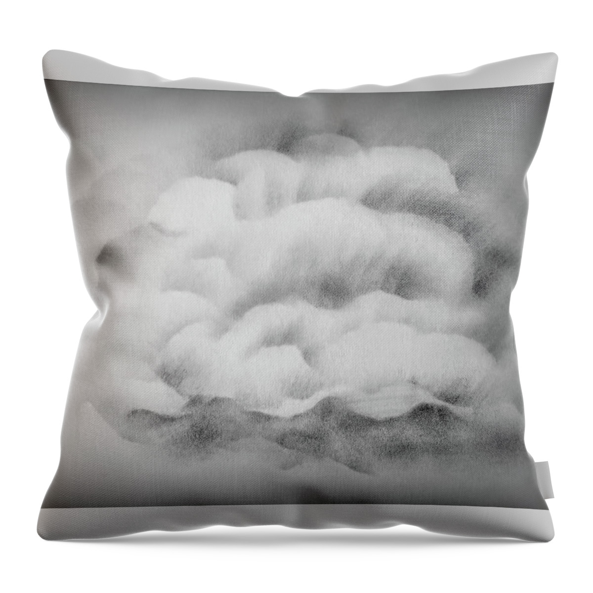 Cumulus Cloud Throw Pillow featuring the drawing Thunderhead Above by Deborah League