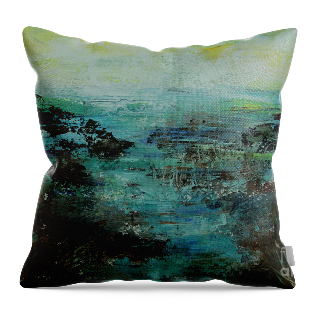  Throw Pillow featuring the painting Tidal Area by Jeanette French
