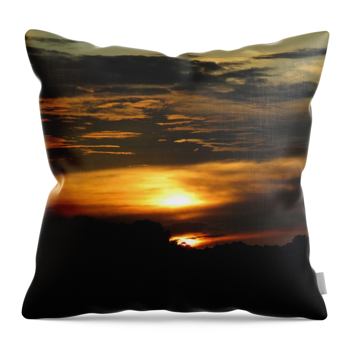 Evening Throw Pillow featuring the photograph Tie-Dyed Lake Sunset by Ed Williams