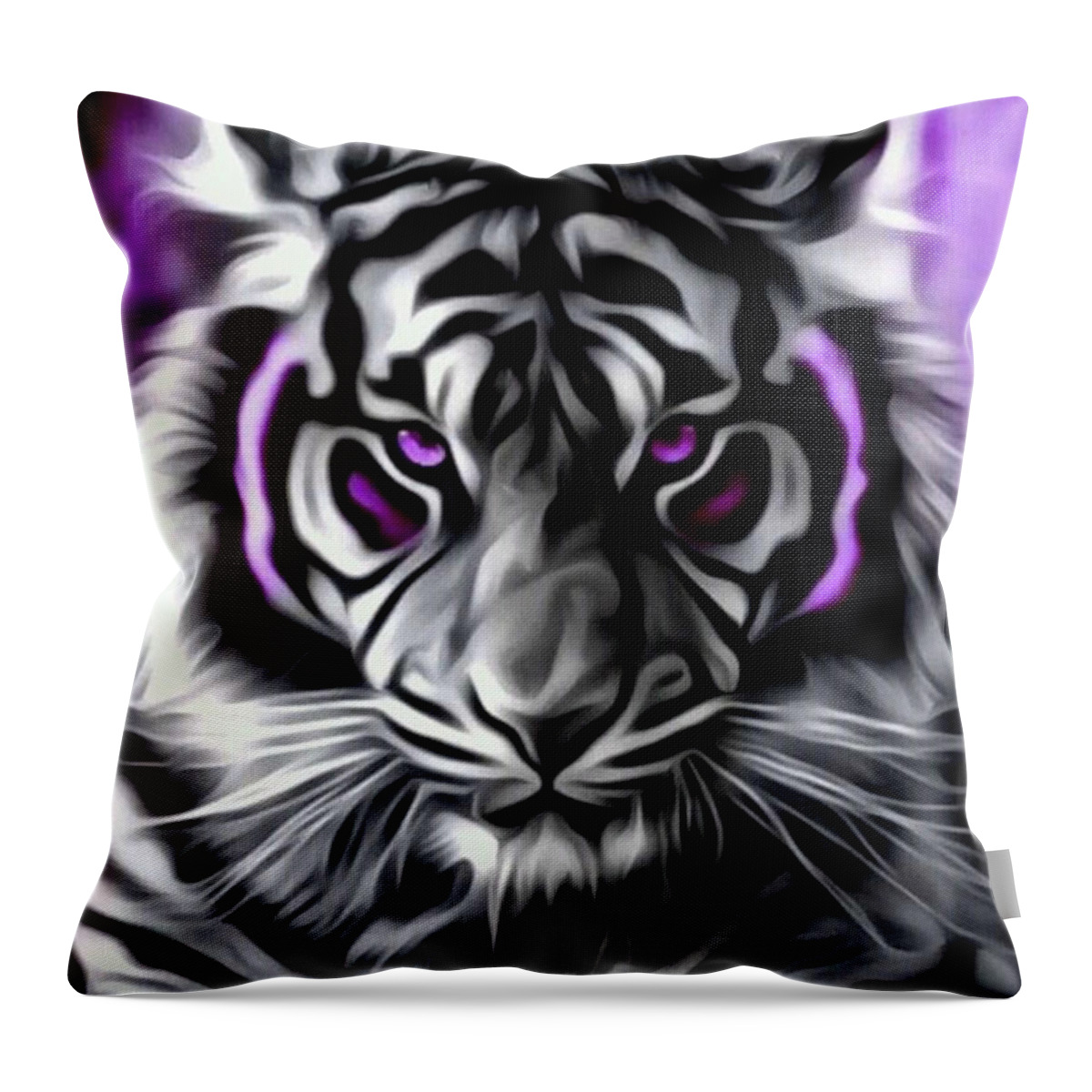 Tiger Throw Pillow featuring the digital art Tiger by Mopssy Stopsy