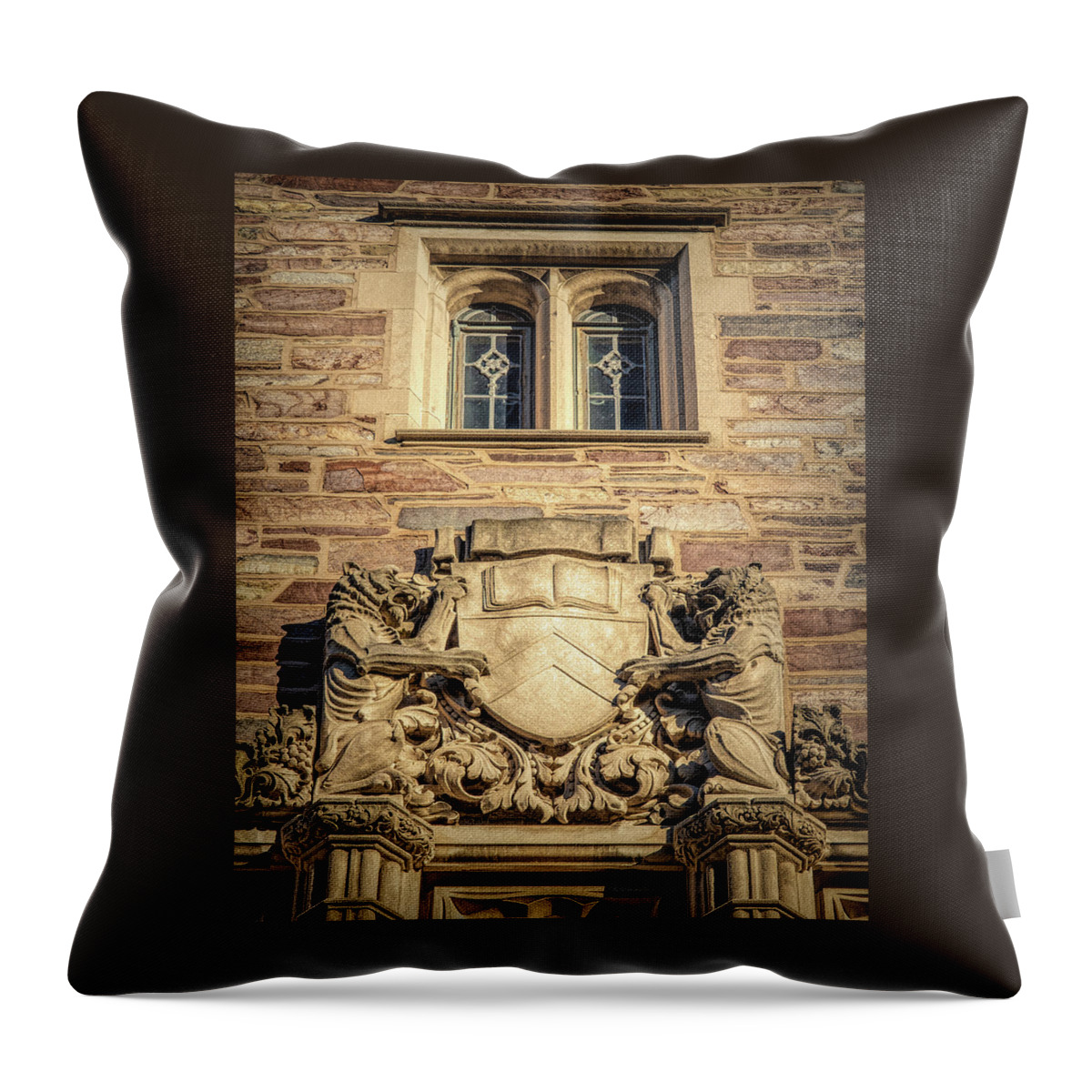 Architecture Throw Pillow featuring the photograph Tigers at Blair Hall Princeton University by Kristia Adams