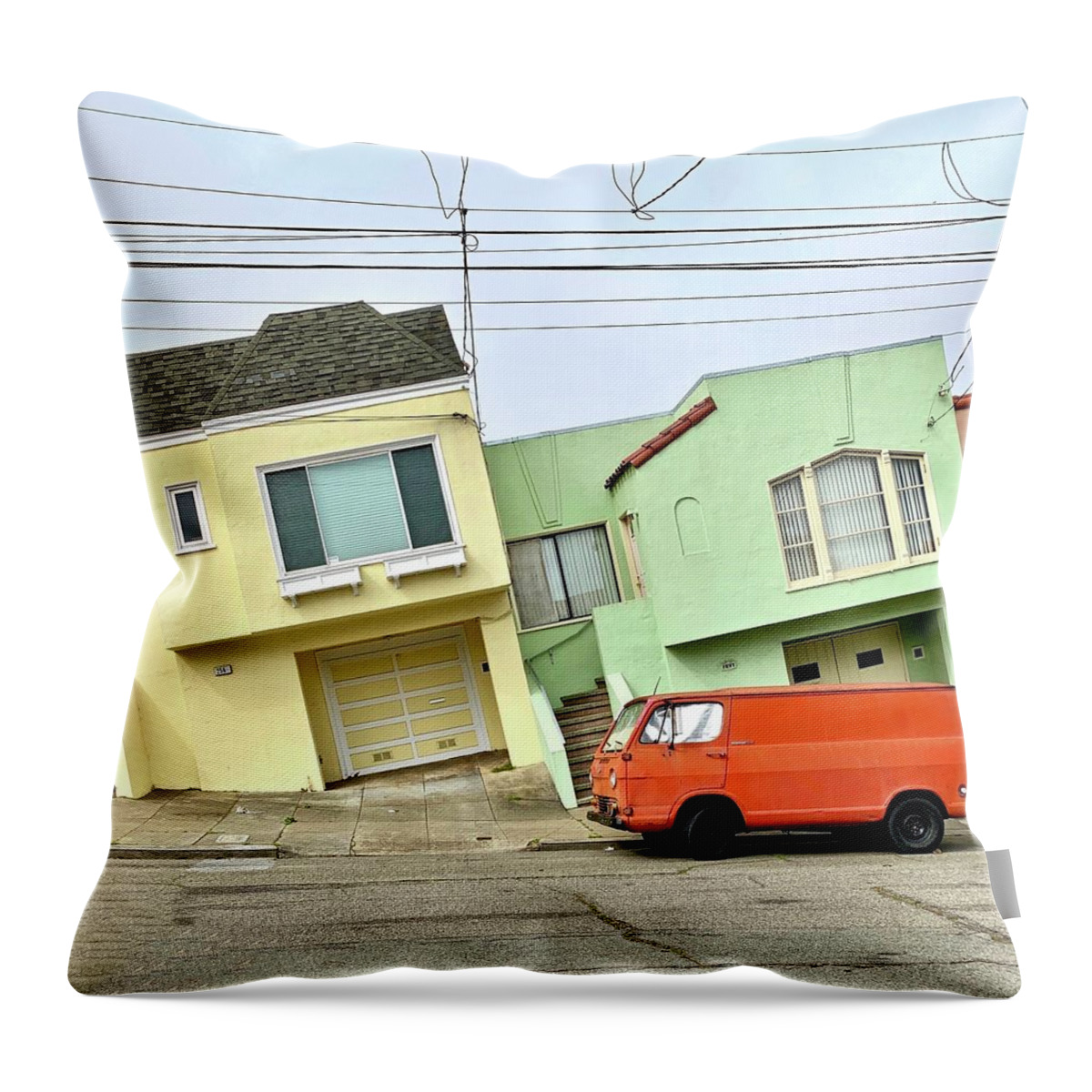  Throw Pillow featuring the photograph Tilted Houses by Julie Gebhardt