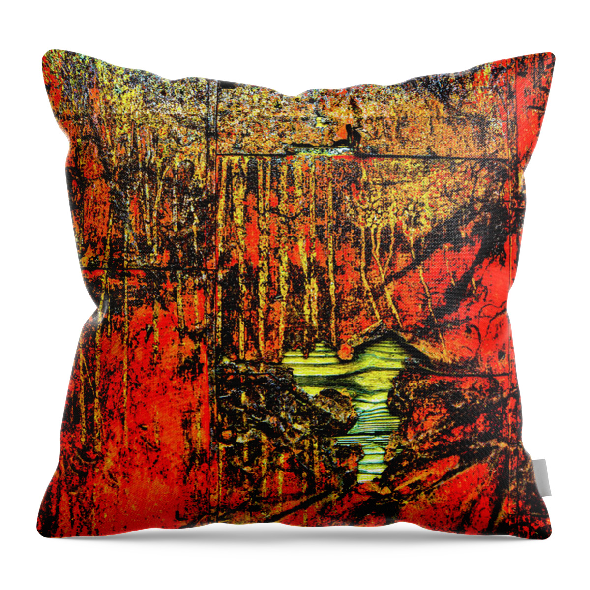 Abstract Throw Pillow featuring the photograph Tin Clad by Addison Likins