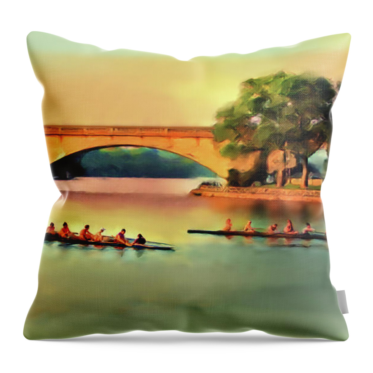 Tired Throw Pillow featuring the painting Tired Crew by Joel Smith