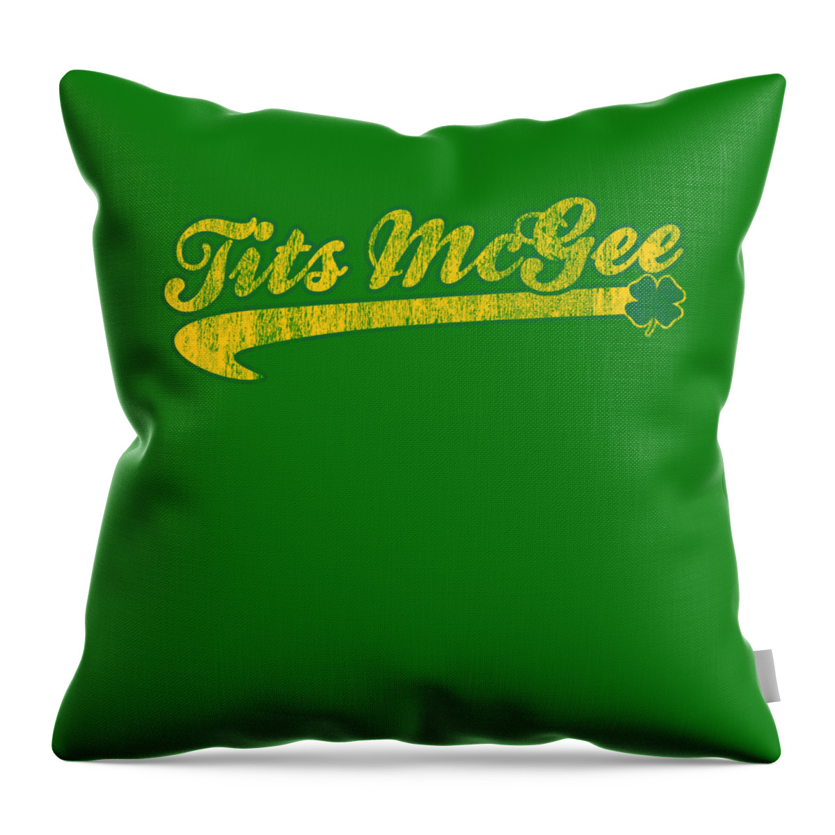 Funny Throw Pillow featuring the digital art Tits Mcgee St Patricks Day by Flippin Sweet Gear