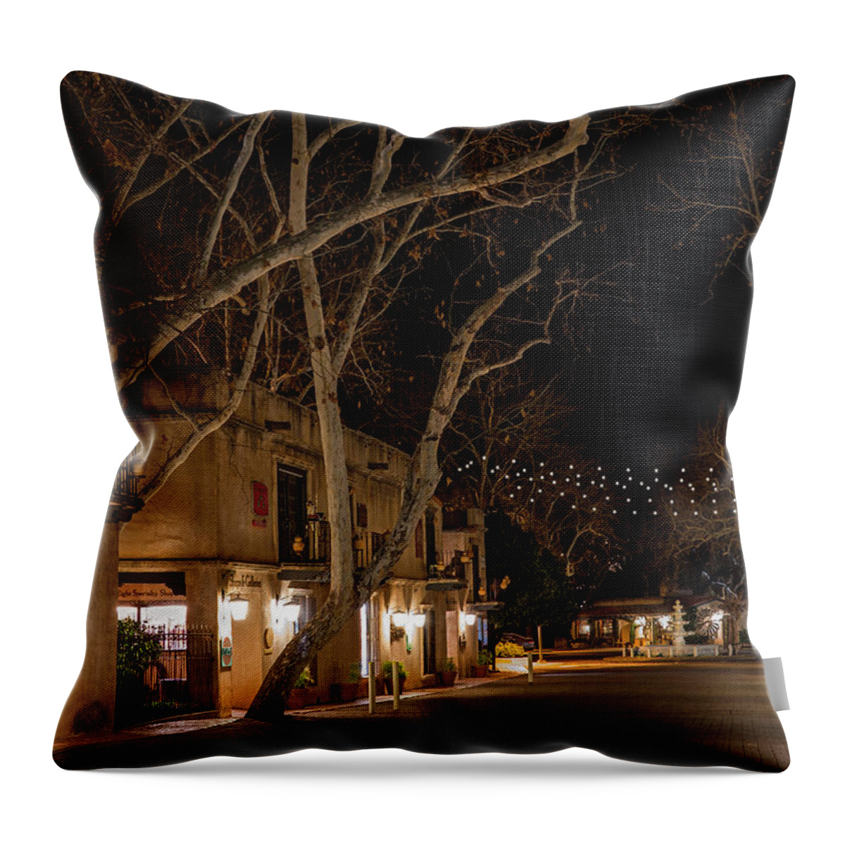  Throw Pillow featuring the photograph Tlaquepaque at Night by Al Judge