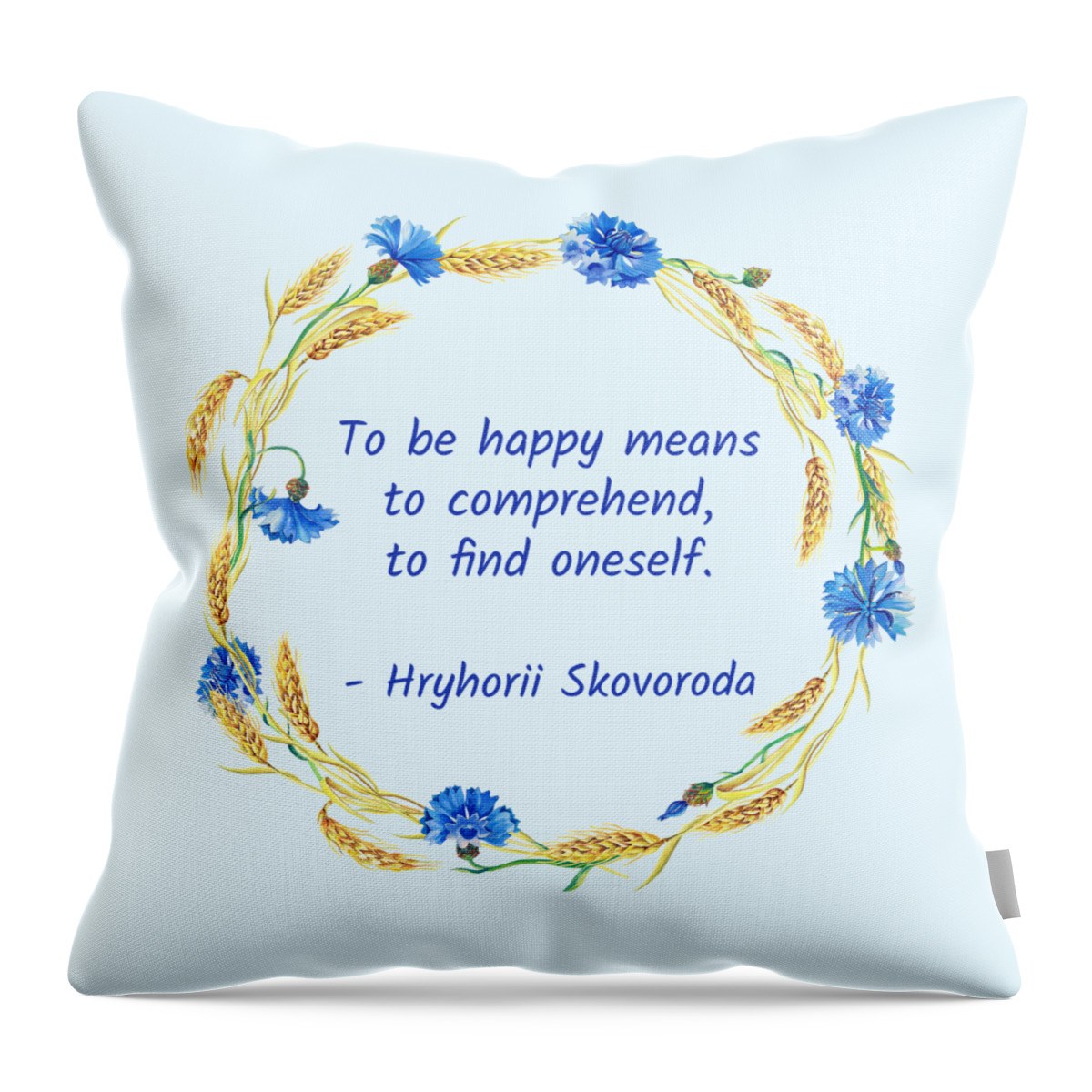 Skovoroda Throw Pillow featuring the digital art To be happy by Alex Mir