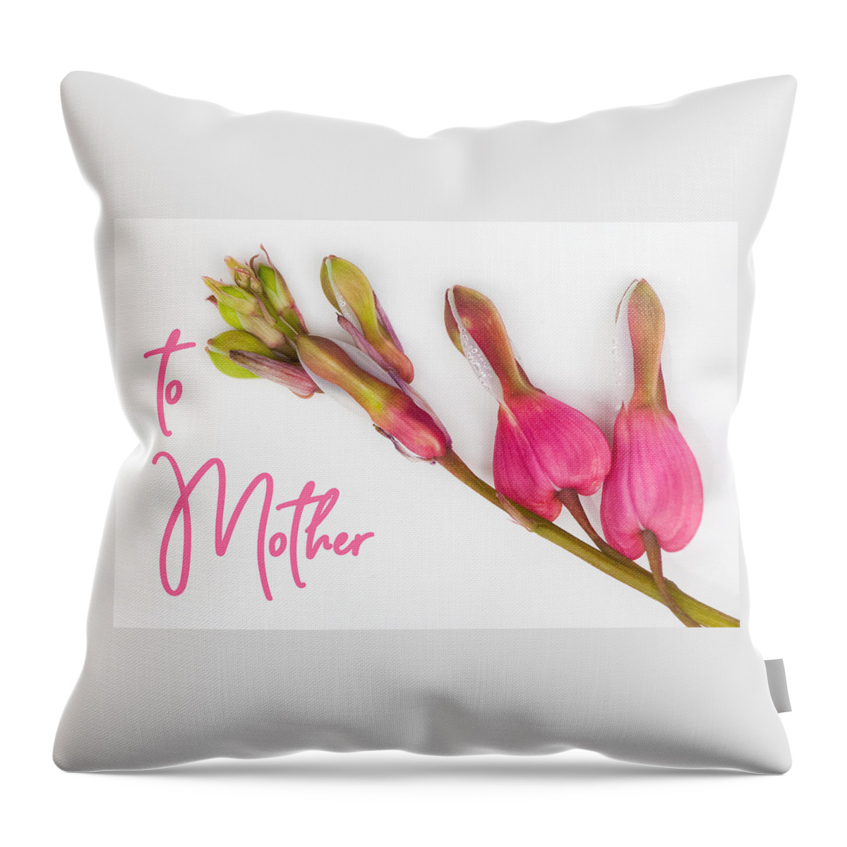Bleeding Heart Throw Pillow featuring the mixed media To Mother by Moira Law