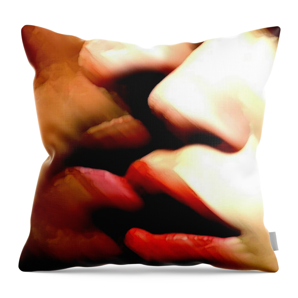 Abstract Throw Pillow featuring the painting To where I am waiting by Michael Lightsey