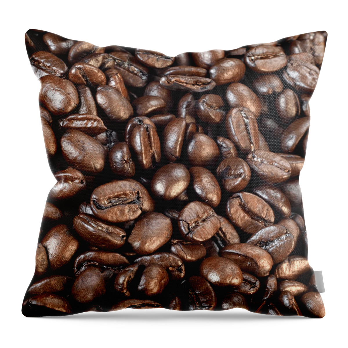 Coffee Grains Throw Pillow featuring the photograph Toasted coffee grains, Italy by Italian School