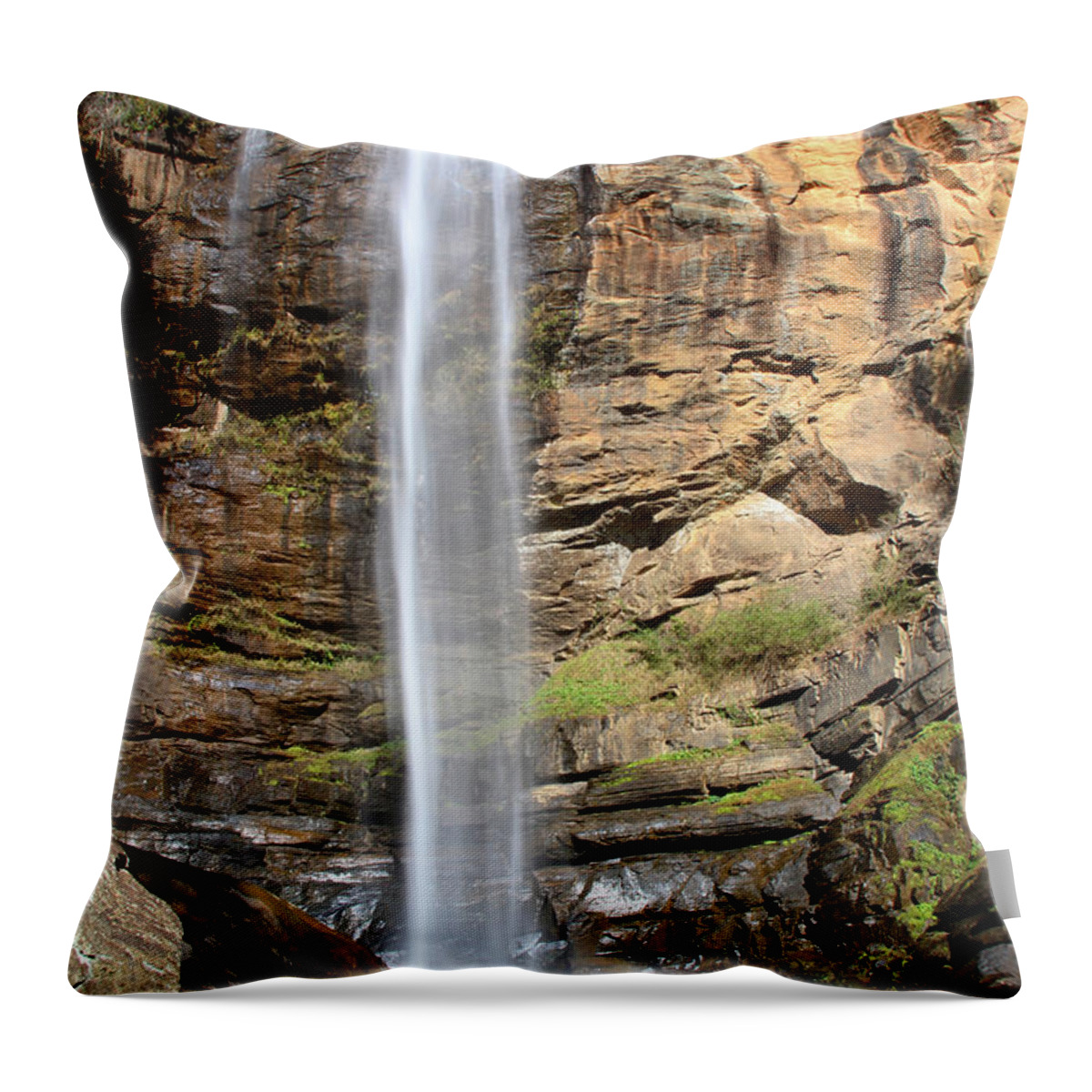 Waterfall Throw Pillow featuring the photograph Toccoa Falls - Georgia by Richard Krebs