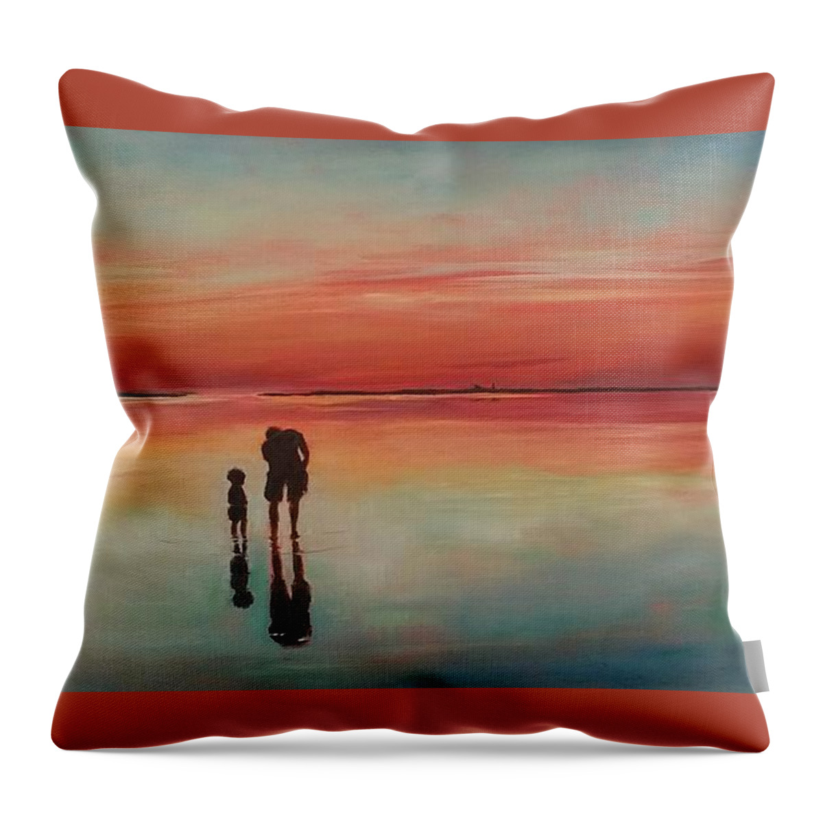 Seascape Throw Pillow featuring the painting Reflections by Sheila Romard