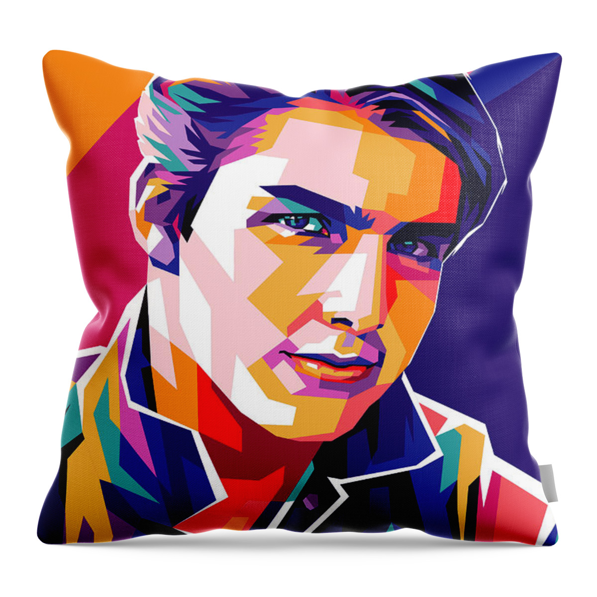 Tom Cruise Throw Pillow featuring the mixed media Tom Cruise by Movie World Posters