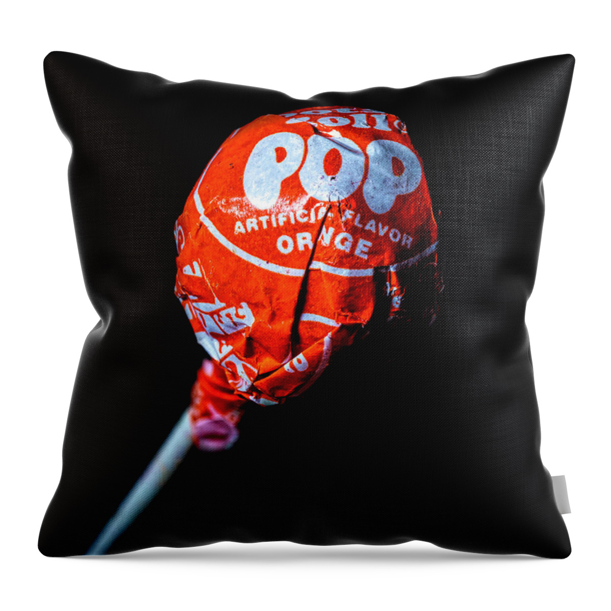  Pop Throw Pillow featuring the photograph Tootsie Roll Pop 4 by James Sage