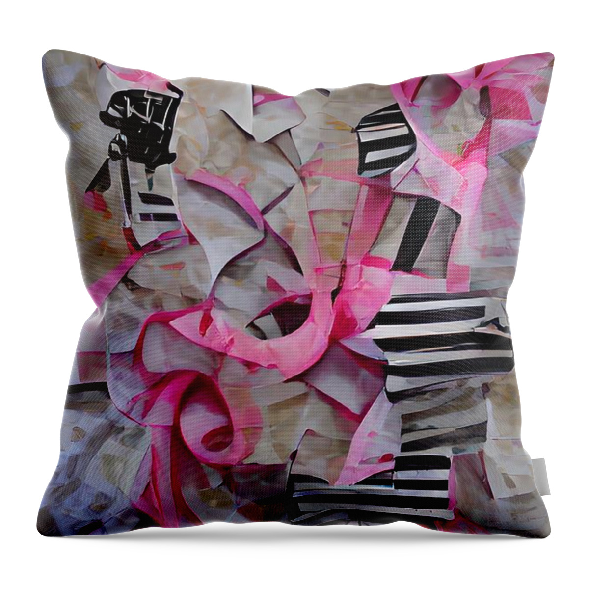 Ai-art Throw Pillow featuring the digital art Torn Paper No1 by Bonnie Bruno