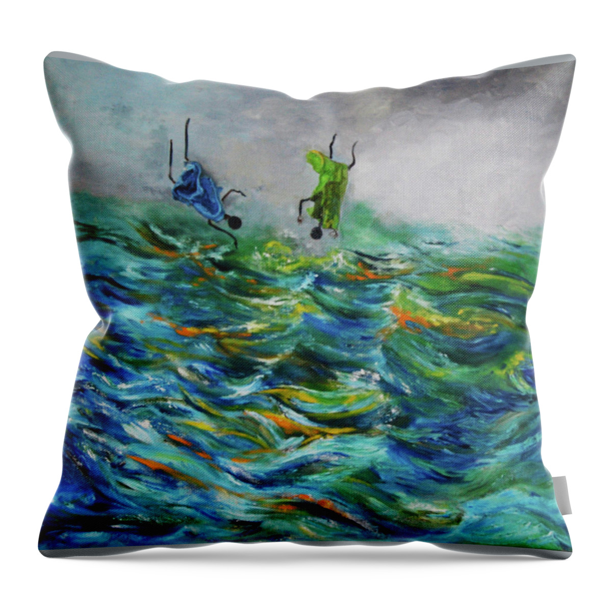Political Throw Pillow featuring the mixed media Tossed by Anitra Boyt