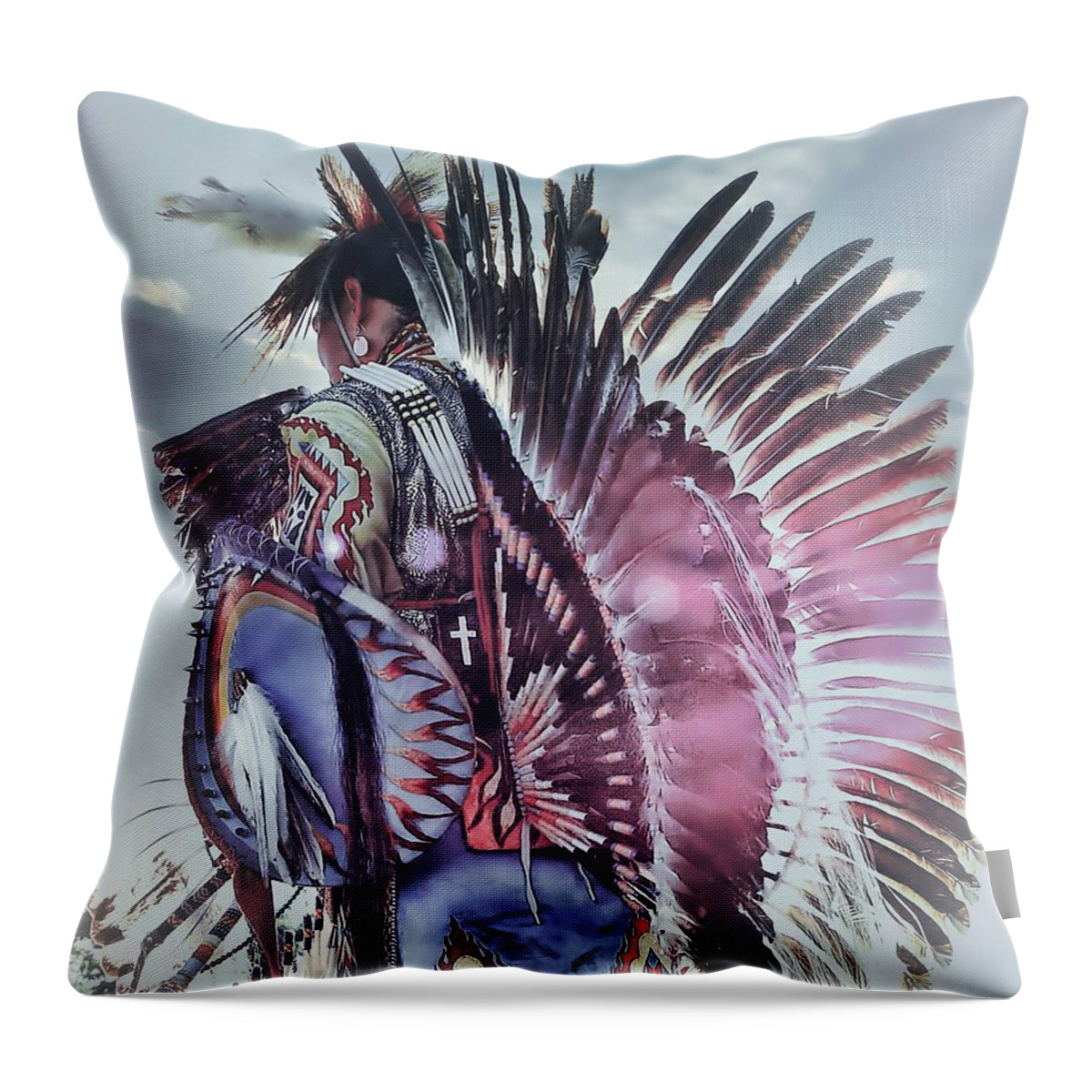 Aboriginal Throw Pillow featuring the photograph Traditional Dancer by Robert Knight