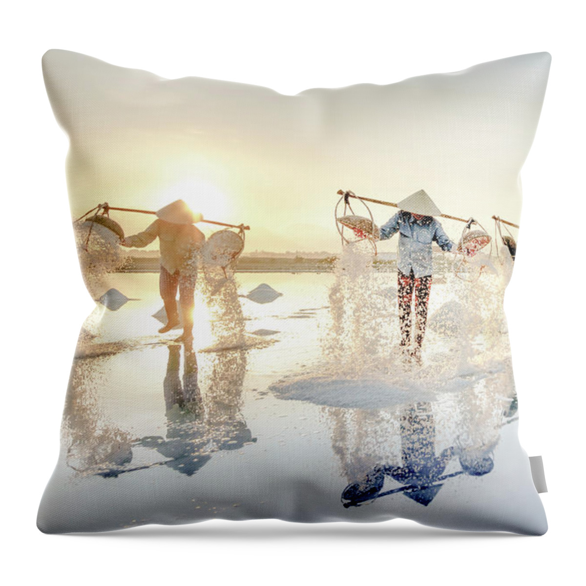 Awesome Throw Pillow featuring the photograph Traditional salt craft by Khanh Bui Phu