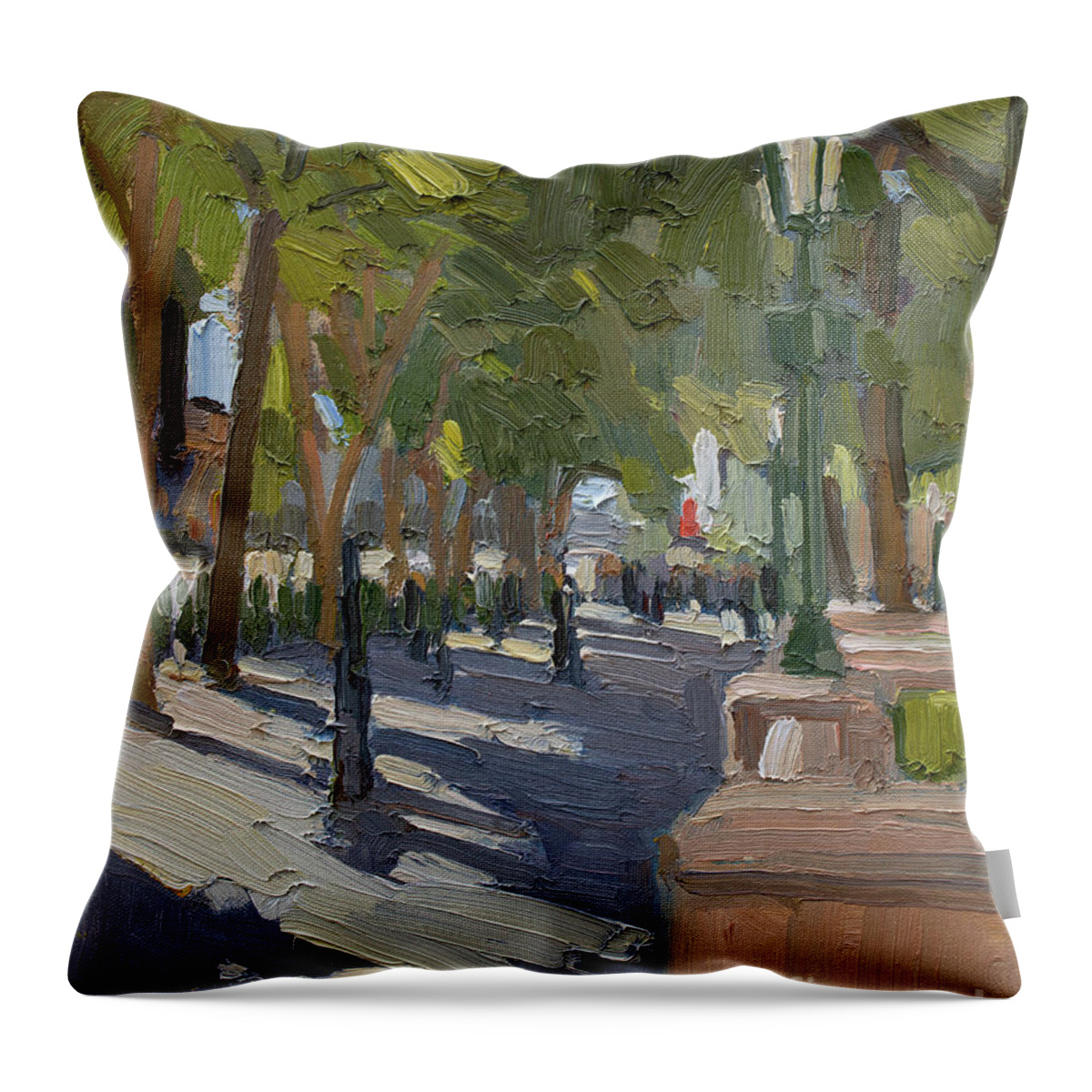 Tree Throw Pillow featuring the painting Tree Canopy - Las Vegas, Nevada by Paul Strahm