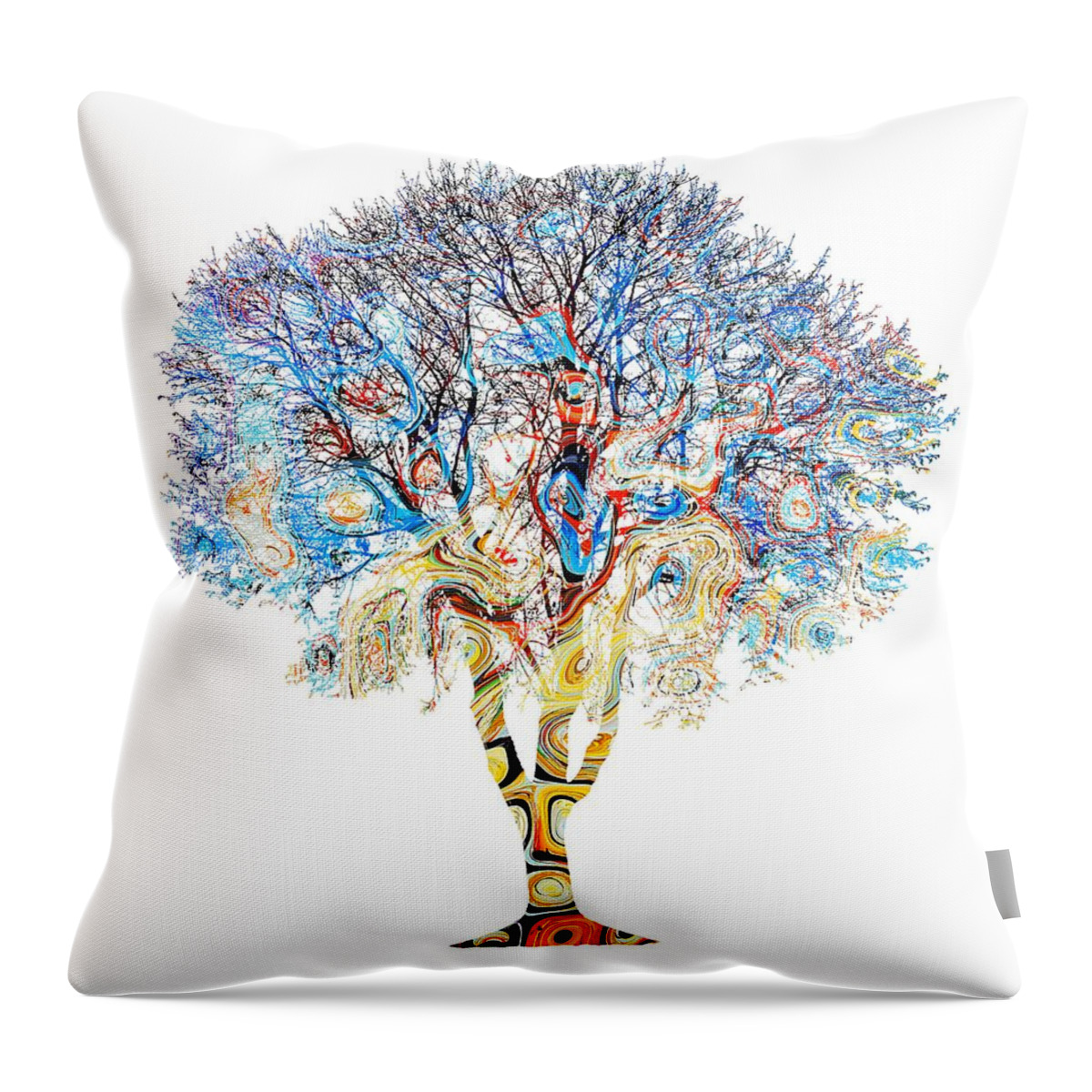 Tree Throw Pillow featuring the digital art Tree Design 199 by Lucie Dumas