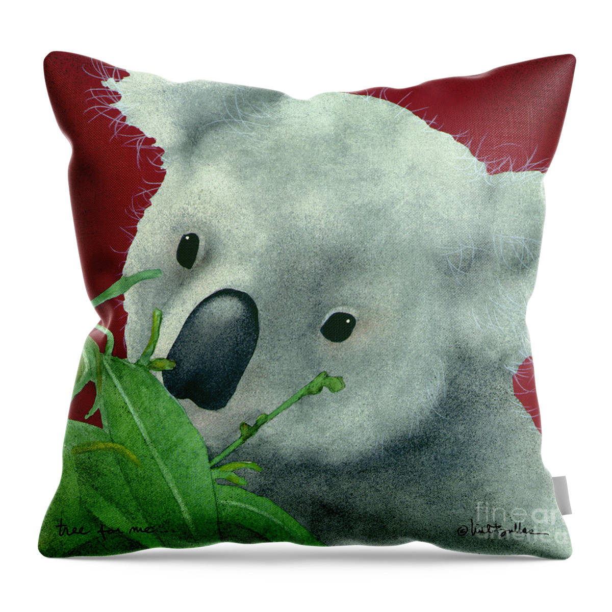 Koala Bear Throw Pillow featuring the painting Tree For You... by Will Bullas