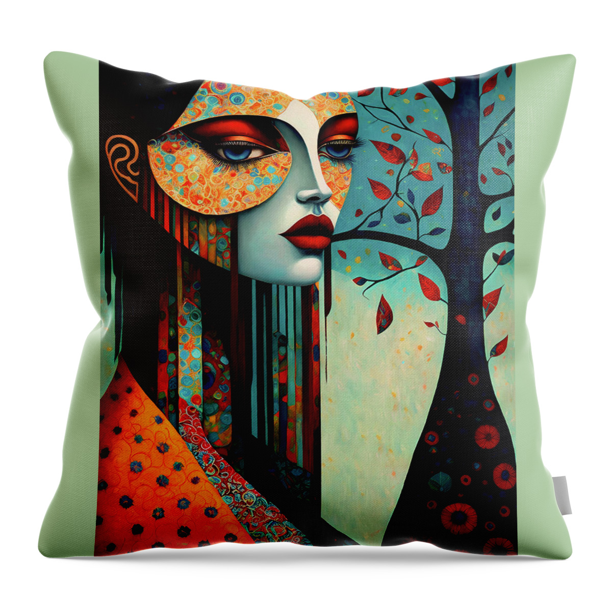 Tree Hugger Throw Pillow featuring the digital art Tree Hugger by Peggy Collins