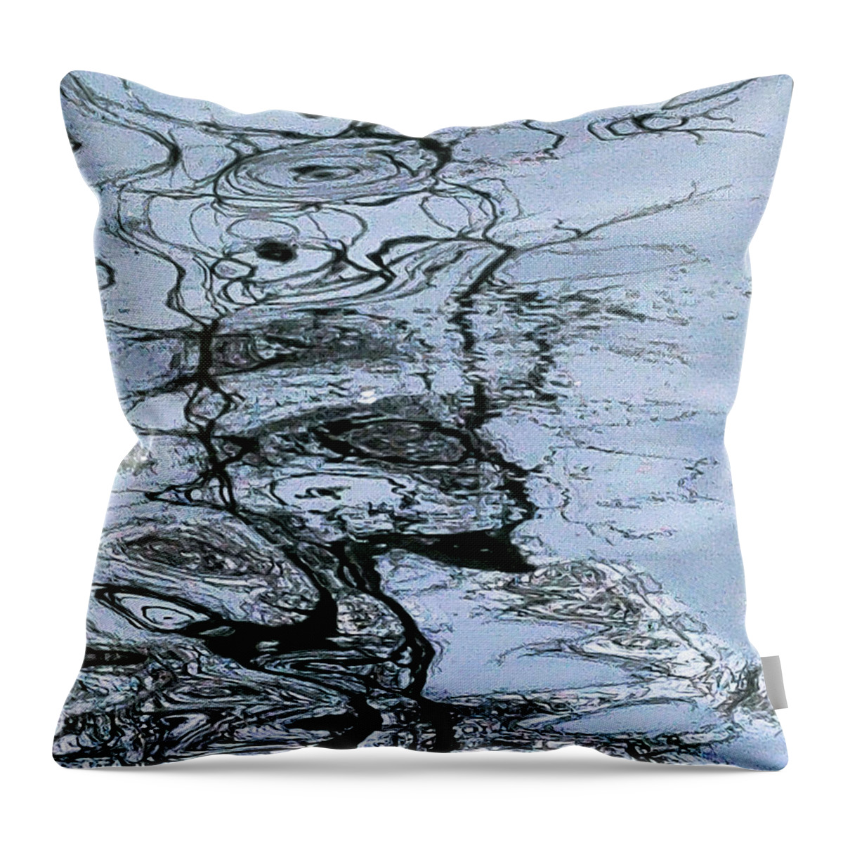 Water Throw Pillow featuring the photograph Tree Reflection Distorted by Kae Cheatham