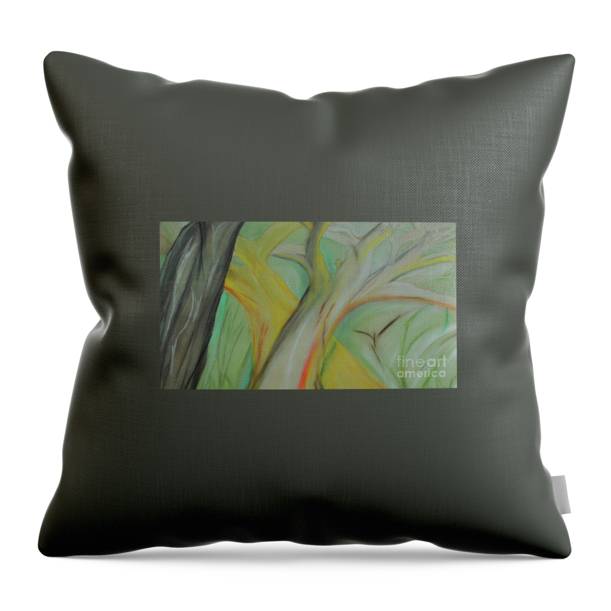 Trees Throw Pillow featuring the pastel Trees in Love by George D Gordon III