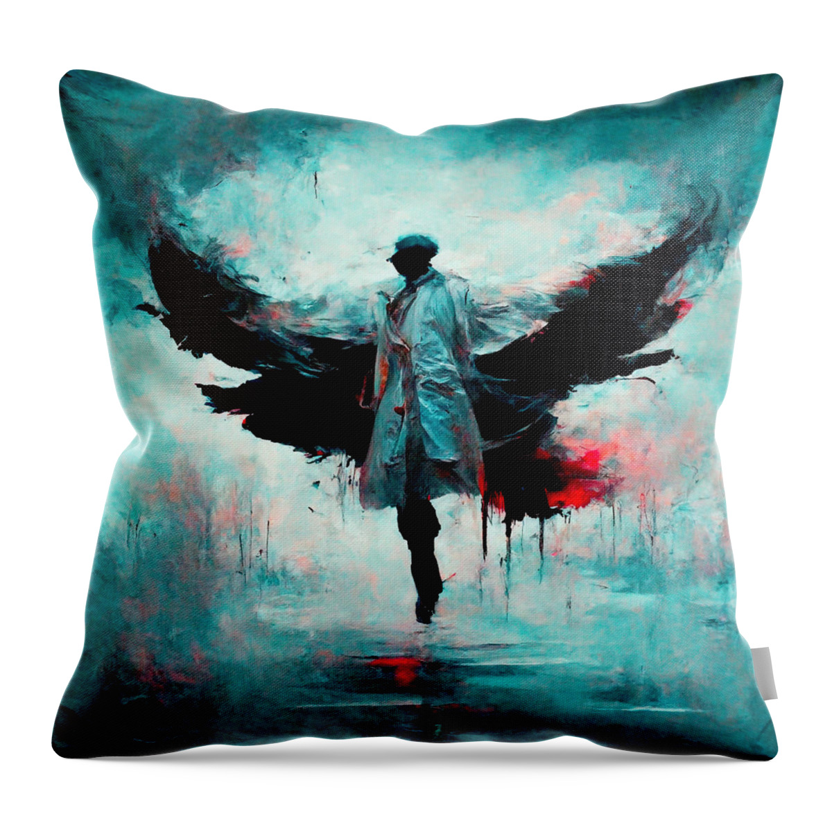 Trenchcoats Throw Pillow featuring the digital art Trenchcoats #3 by Craig Boehman