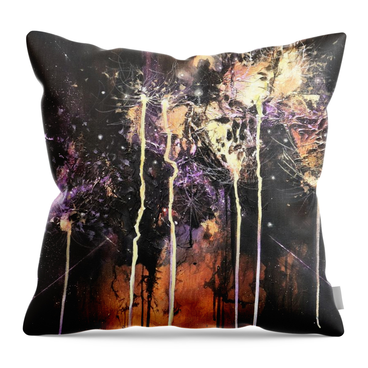 Triffids Throw Pillow featuring the painting Triffids by Tom Shropshire