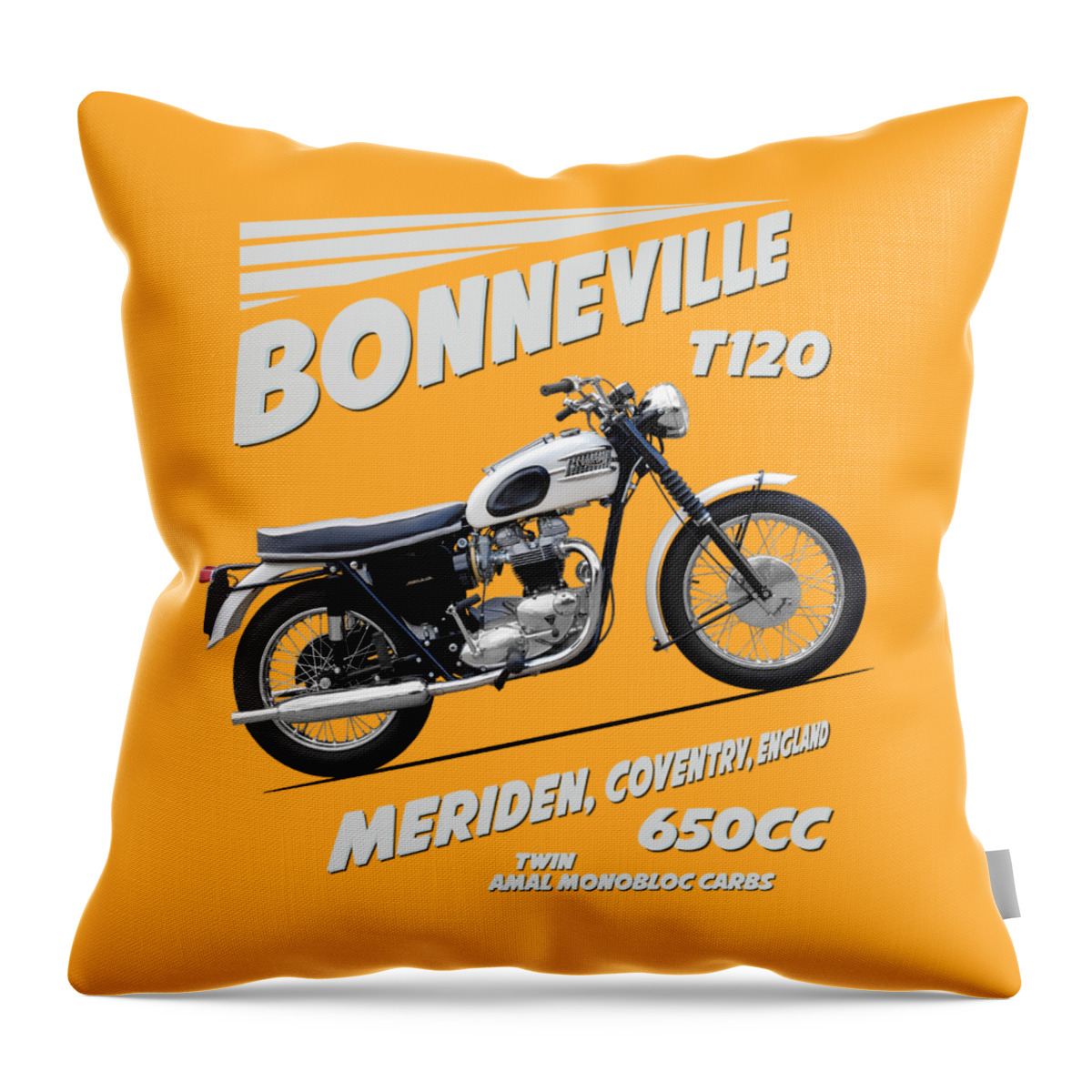 Triumph Bonneville T120 Throw Pillow featuring the photograph Triumph Bonneville 63 by Mark Rogan