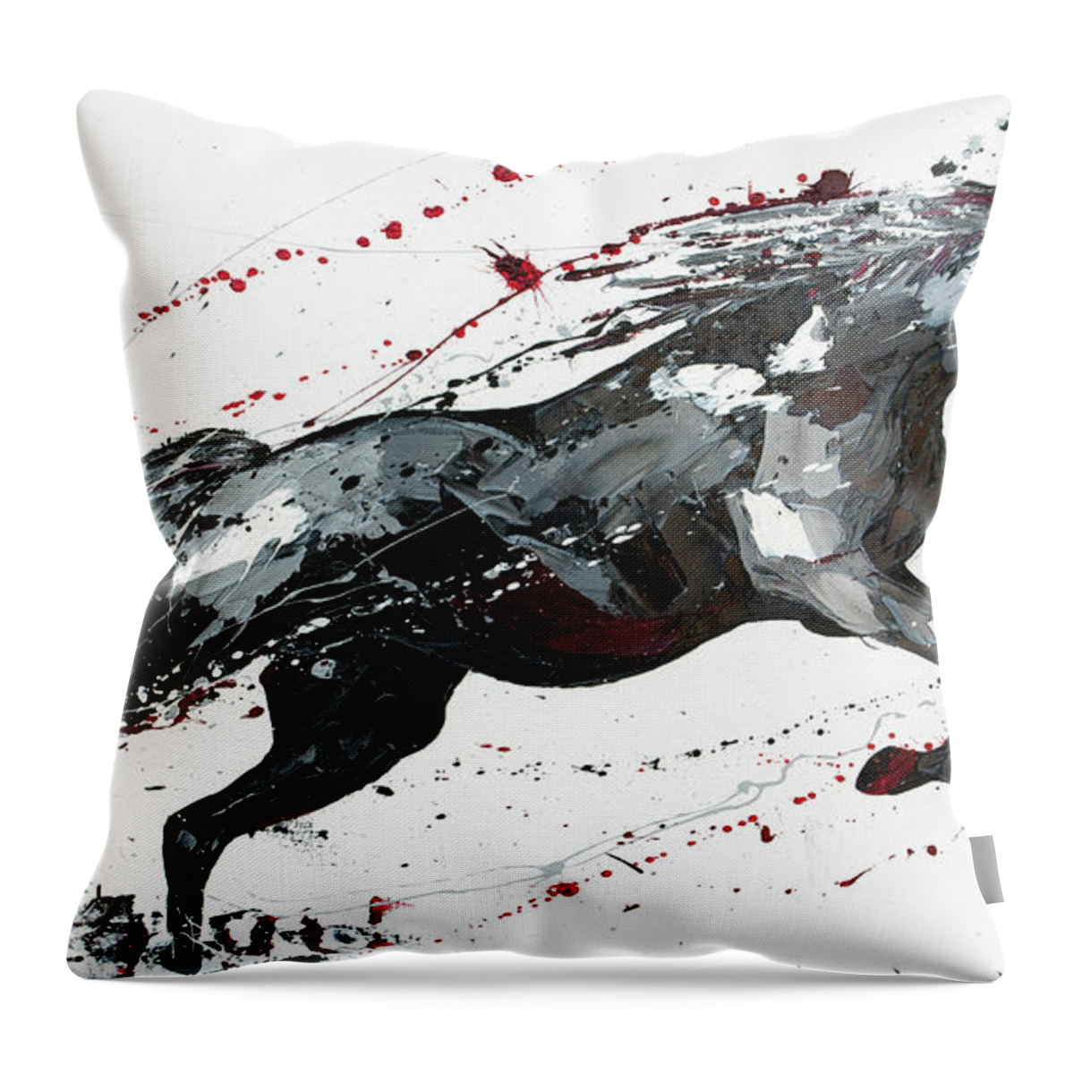 Dancing Horses Throw Pillow featuring the painting Triumph by Penny Warden