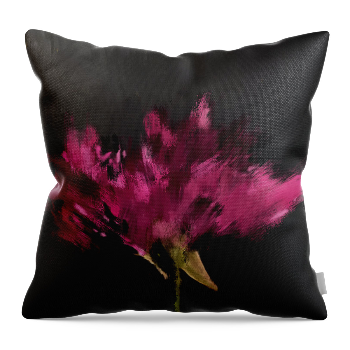 Flower Throw Pillow featuring the painting Triumphant Flower- Art by Linda Woods by Linda Woods