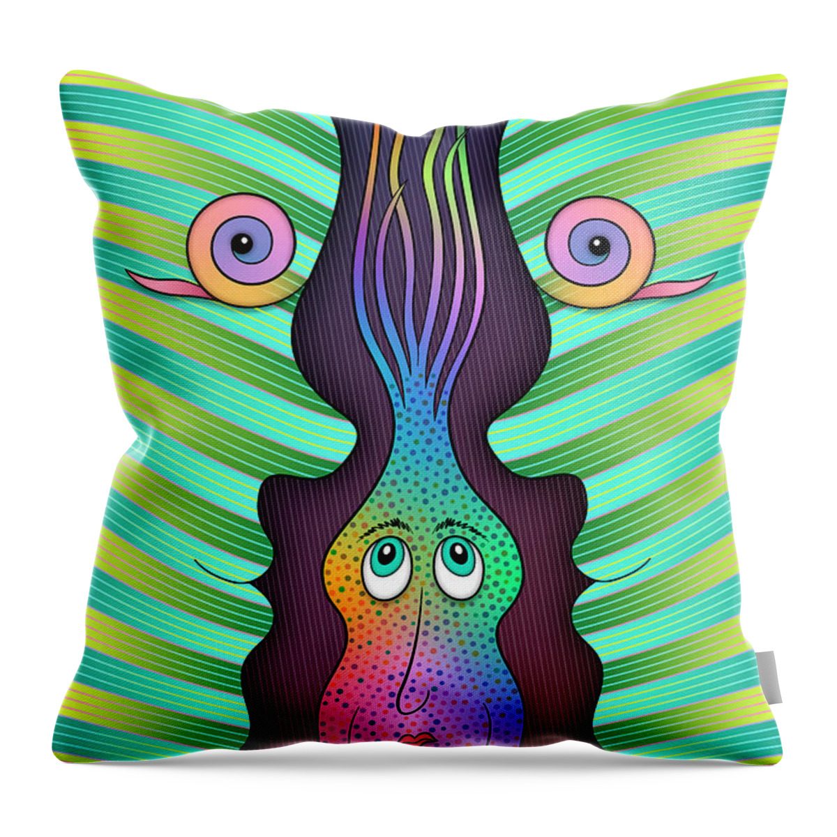 Just Another Pretty Face Throw Pillow featuring the digital art Trolling For Compliments by Becky Titus