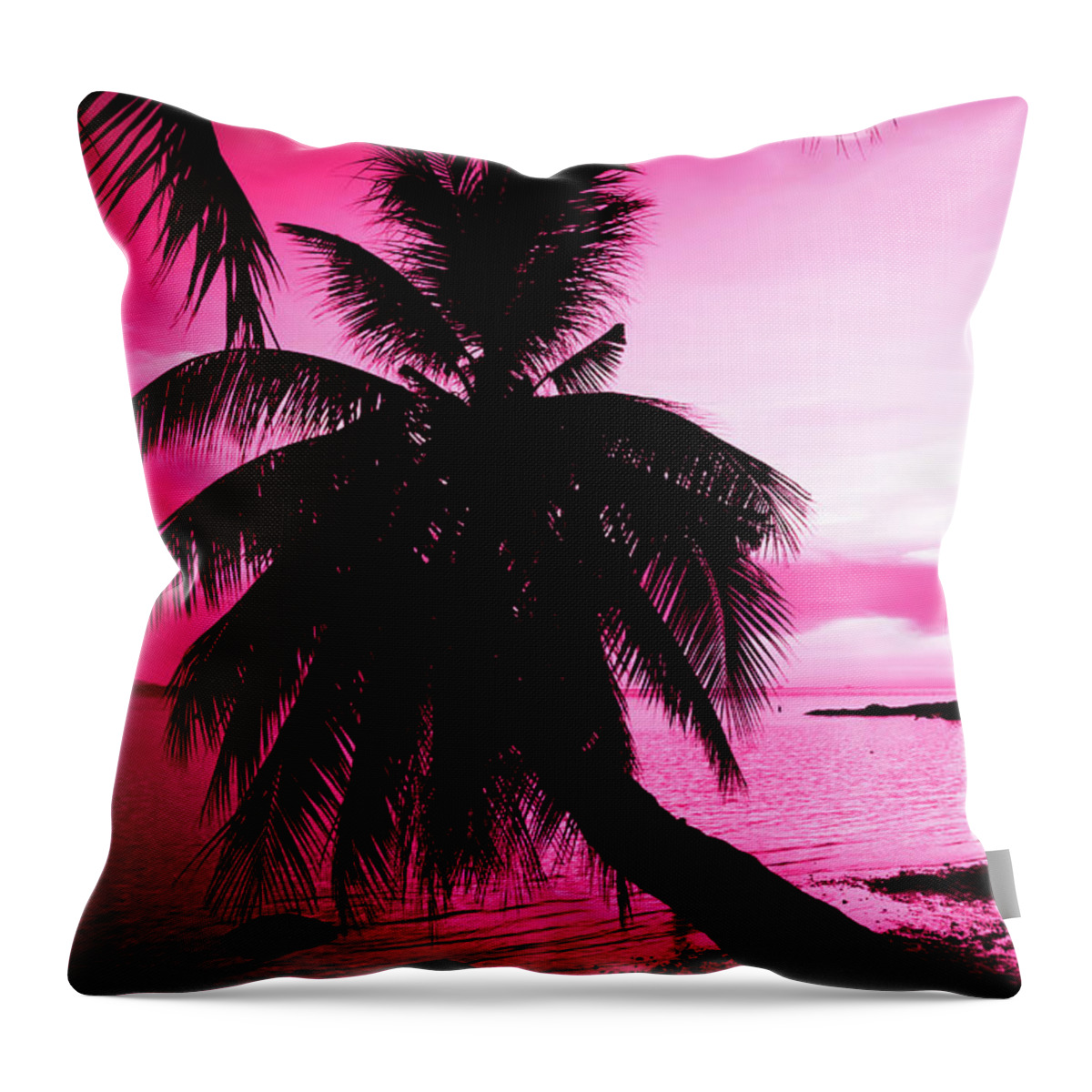 Sunset Throw Pillow featuring the photograph Tropical Pink by Josu Ozkaritz