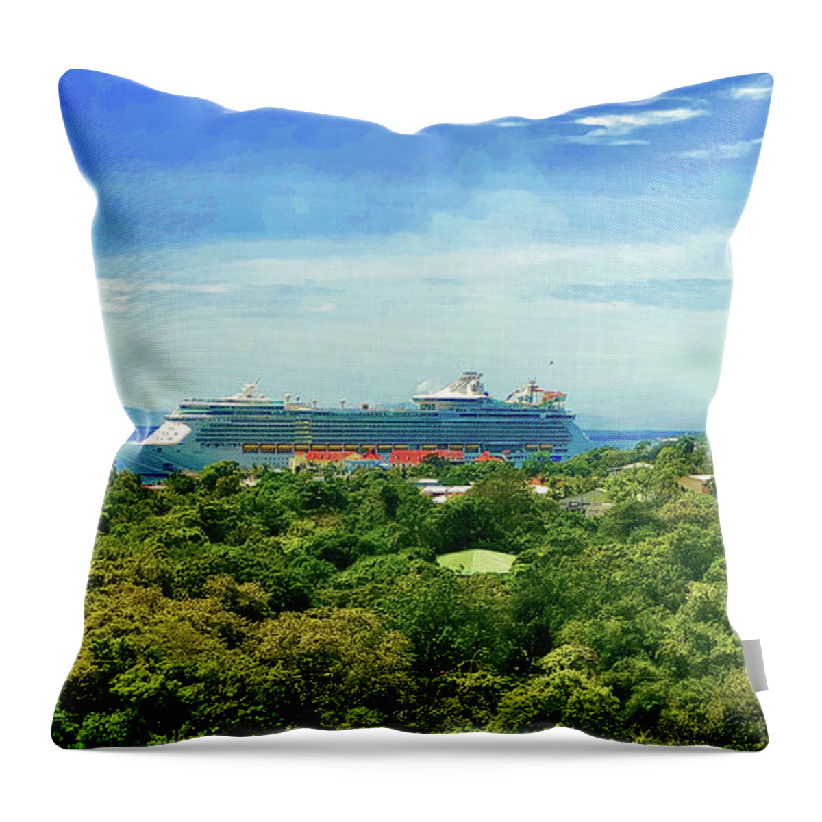 Tropical Throw Pillow featuring the photograph Tropical Port of Paradise by GW Mireles