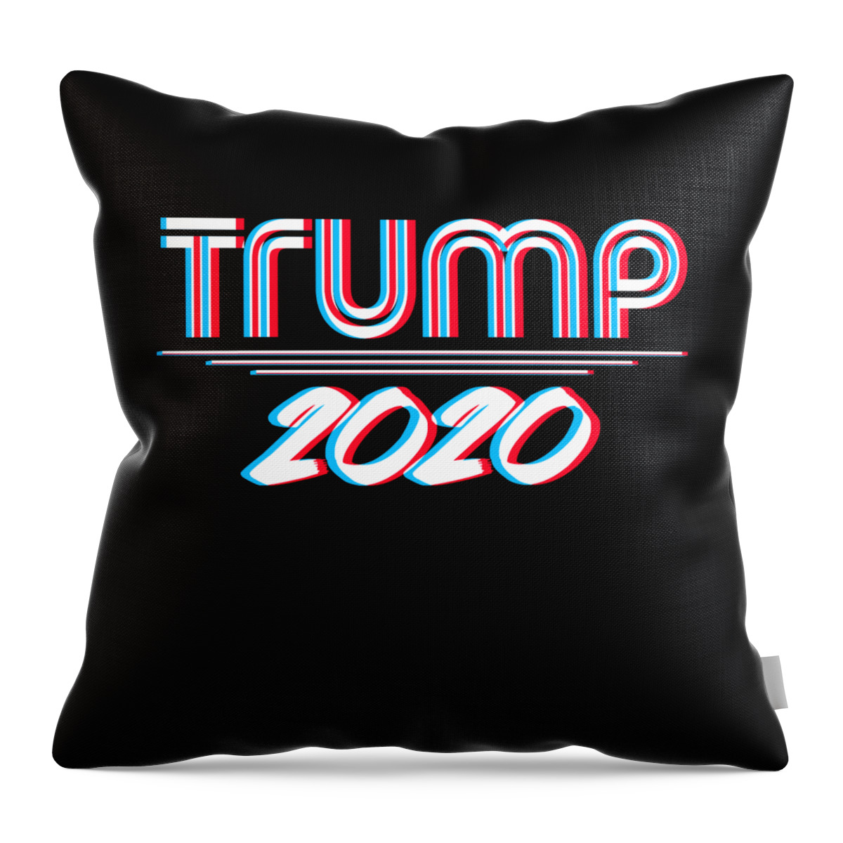 Republican Throw Pillow featuring the digital art Trump 2020 3D Effect by Flippin Sweet Gear