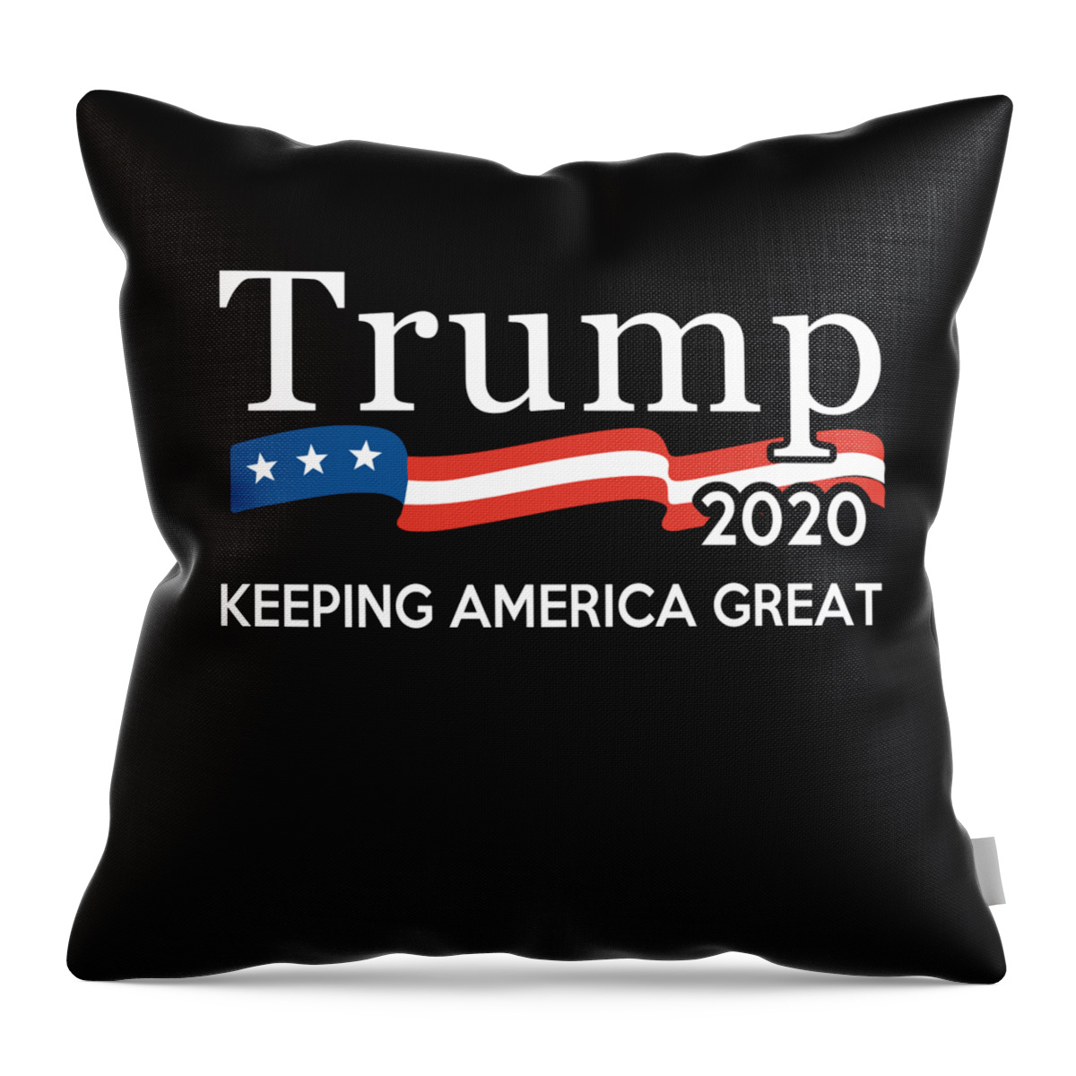 Republican Throw Pillow featuring the digital art Trump 2020 Keeping America Great by Flippin Sweet Gear