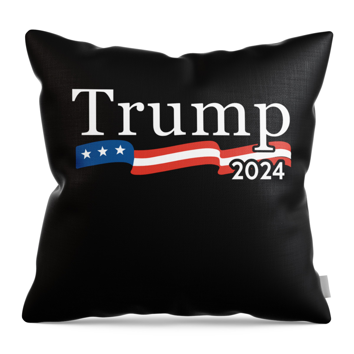 Cool Throw Pillow featuring the digital art Trump 2024 For President by Flippin Sweet Gear