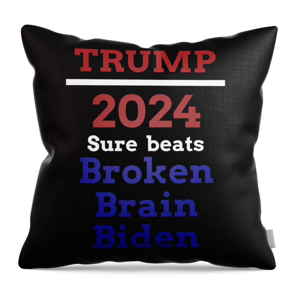 Trump 2024 Throw Pillow featuring the digital art Trump-beats Biden by James Smullins