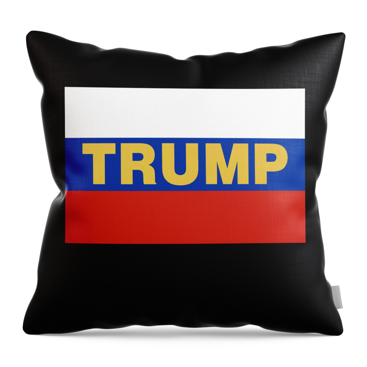 Funny Throw Pillow featuring the digital art Trump Russian Flag by Flippin Sweet Gear